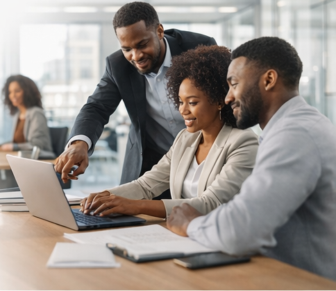 Professional team in a modern office environment
